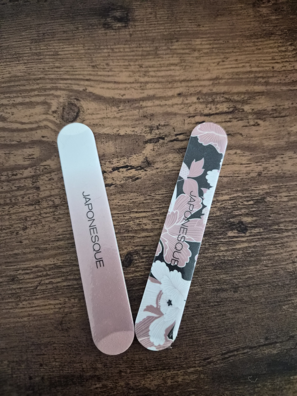 Japonesque - Pink Floral Emery Nail Files - Set of 2
